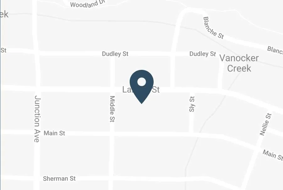 Map showing Sturgis dental office location pin with nearby streets for easy navigation – Dentist Rapid City